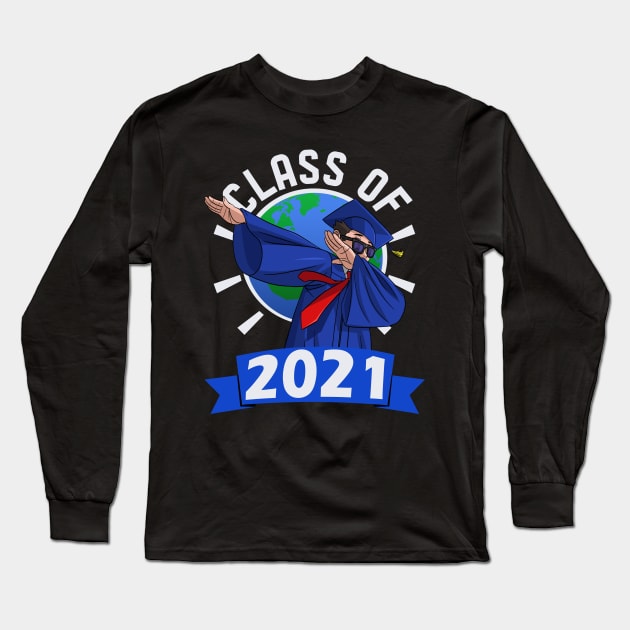 Class of 2021 Graduation Dabbing Dance Boy Long Sleeve T-Shirt by Noseking